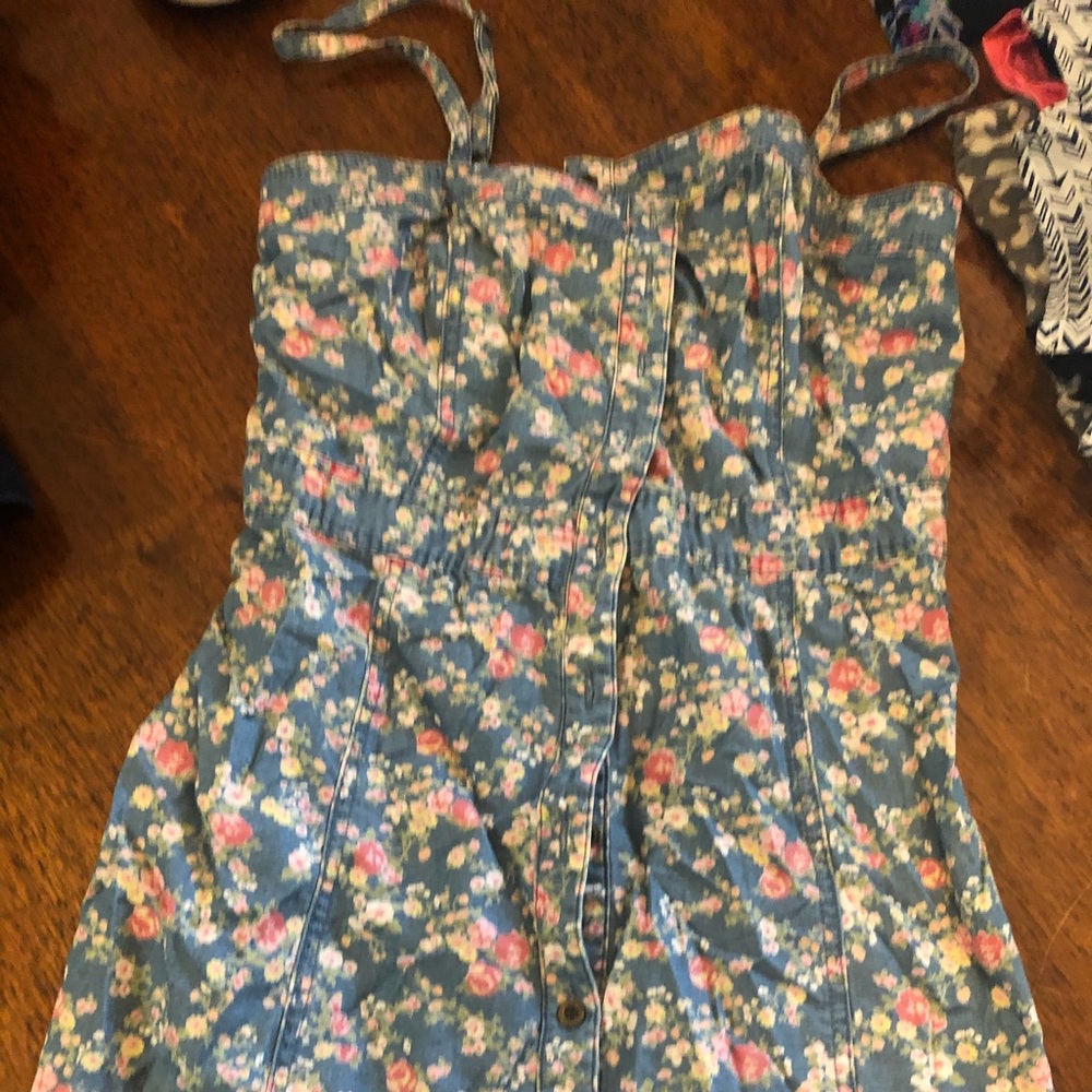 Floral denim dress